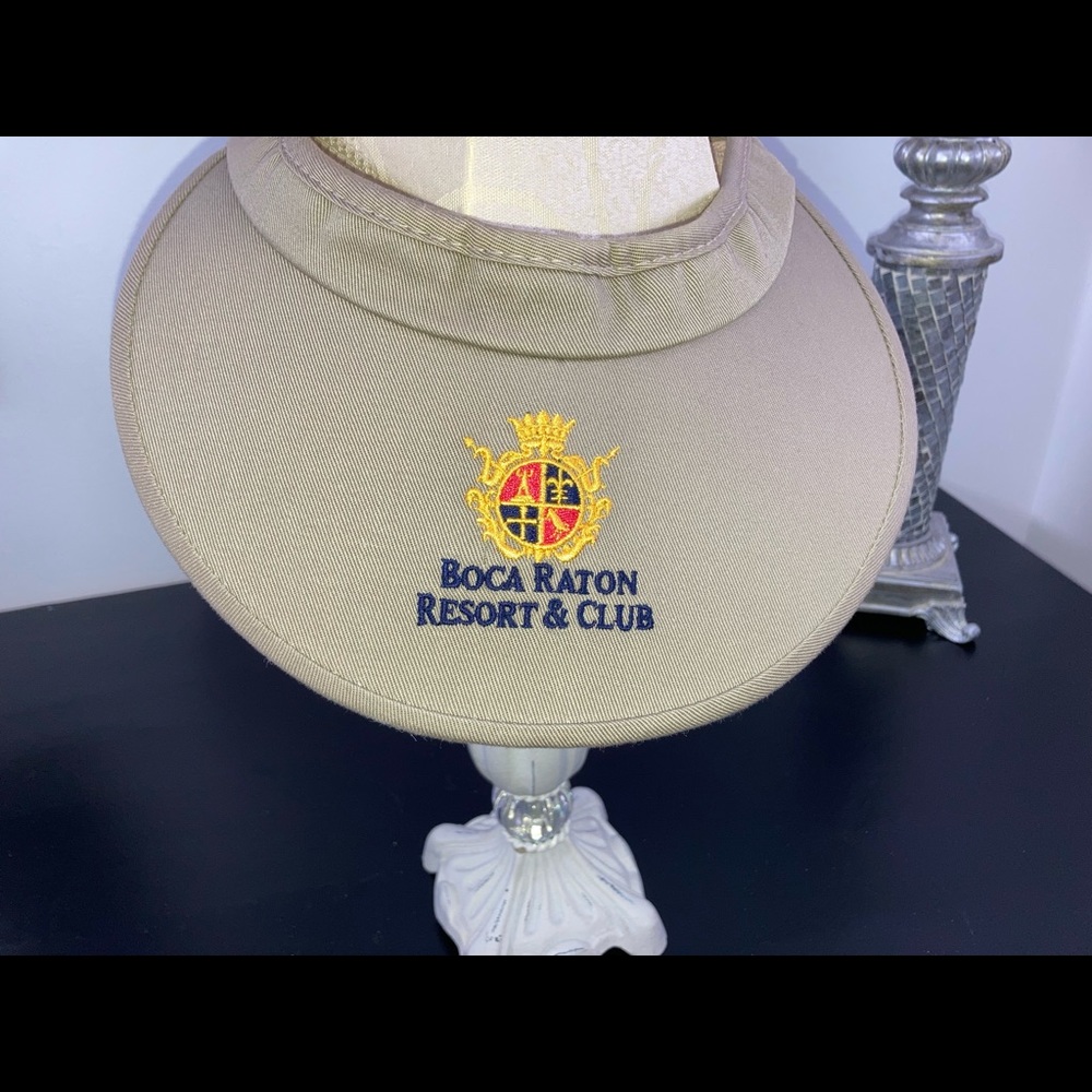 Vintage Boca Raton Resort & Beach Club Tan Adjustable Visor